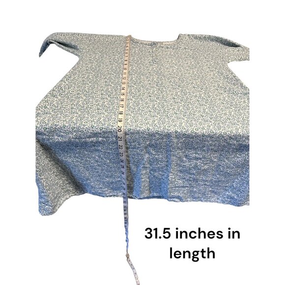 Petite Plume Floral Print Tunic Top 3/4 Sleeves Cotton Womens Size 12 - Picture 9 of 10